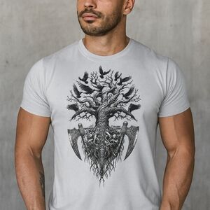 Viking Tree Of Life Graphic Tee - Norse Mythology Tshirt